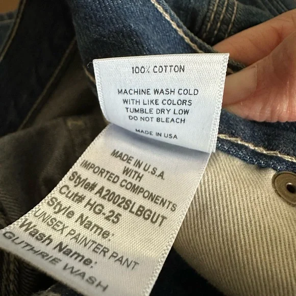 Hello Gang Unisex Painter Pant Carpenter‎ Blue Denim Jeans size 33